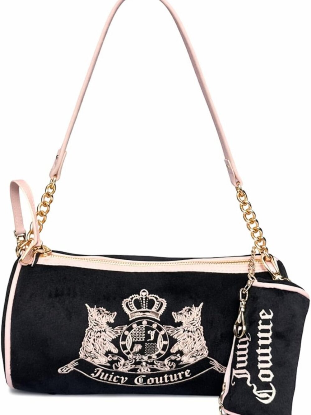 Chic Scottie Dog Barrel Satchel - Velour, 9.75x4.5 Inch, with Mini Pouch